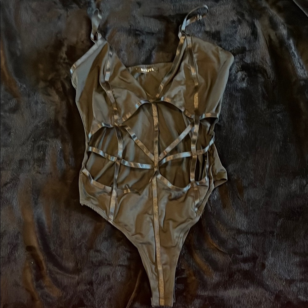 Banjul Black Strappy Bodysuit